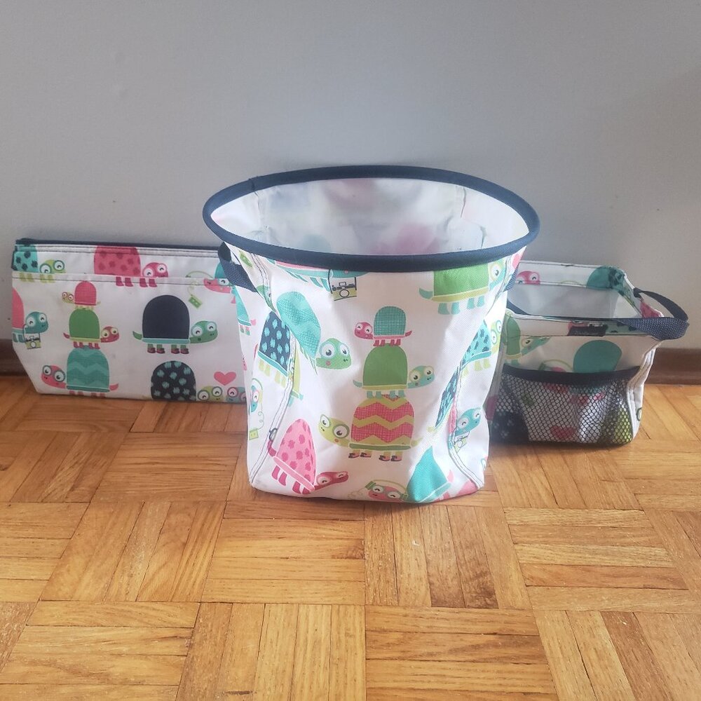 thirty-one Turtle Items - Thermal Zip Pouch, Carry all Caddy & Storage Bin